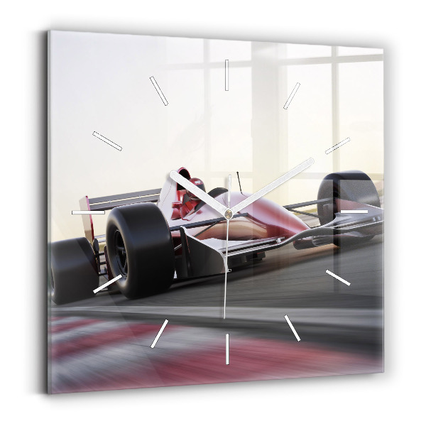 Horloge murale carrée Voiture de course sportive