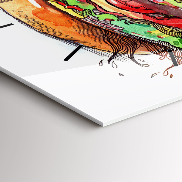 Horloge murale carrée Cheeseburger XXL