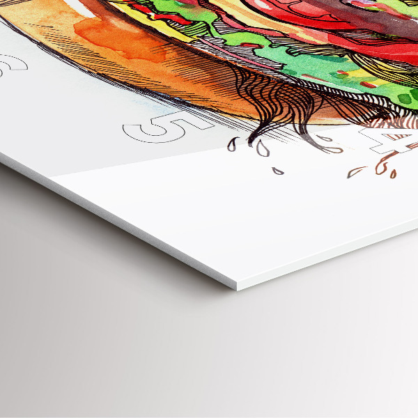 Horloge murale carrée Cheeseburger XXL