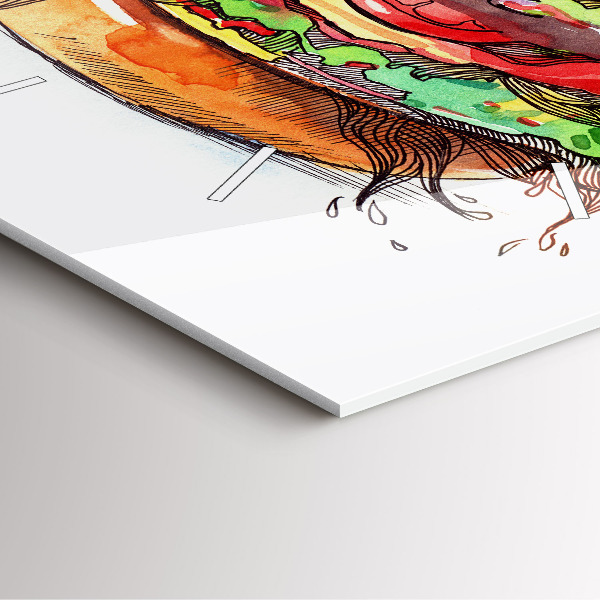 Horloge murale carrée Cheeseburger XXL