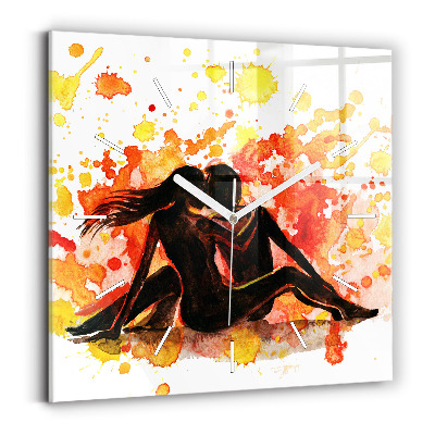 Horloge murale carrée 'L''amour et un couple amoureux'