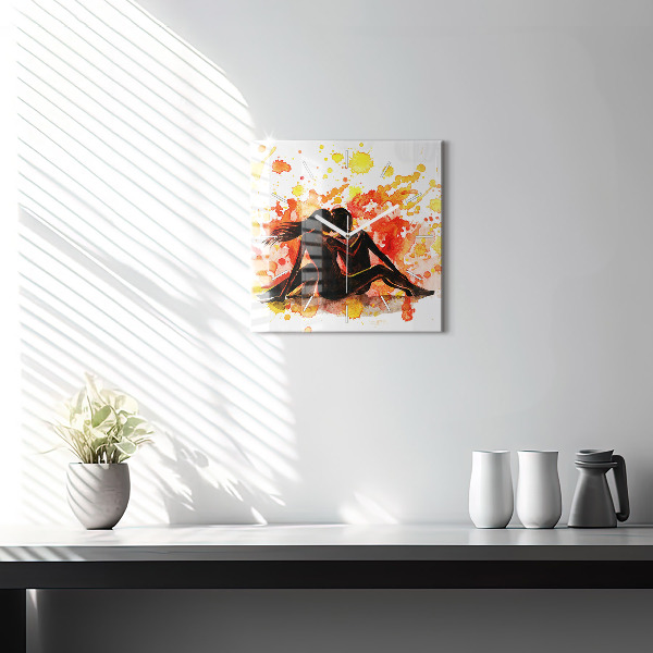 Horloge murale carrée 'L''amour et un couple amoureux'