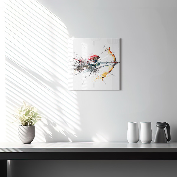 Horloge murale carrée Un guerrier en chasse