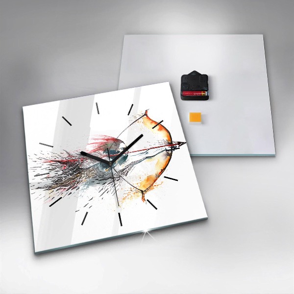 Horloge murale carrée Un guerrier en chasse