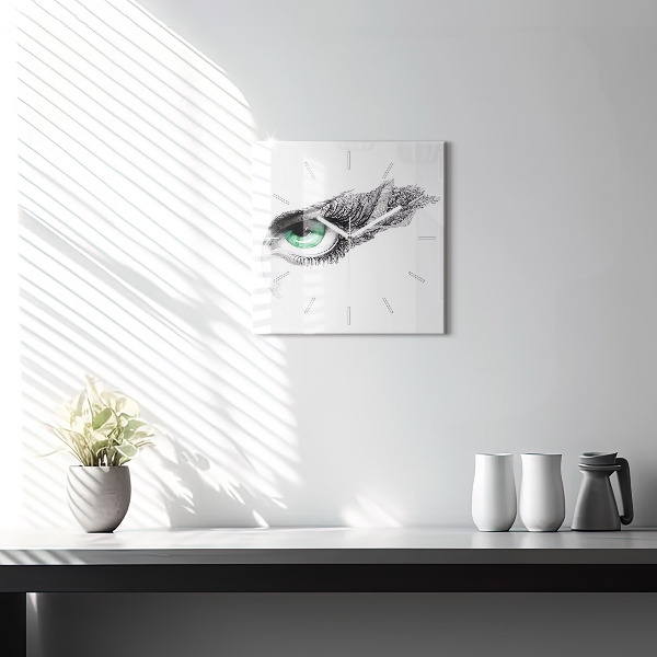 Horloge murale carrée 'Abstraction de l''œil humain'