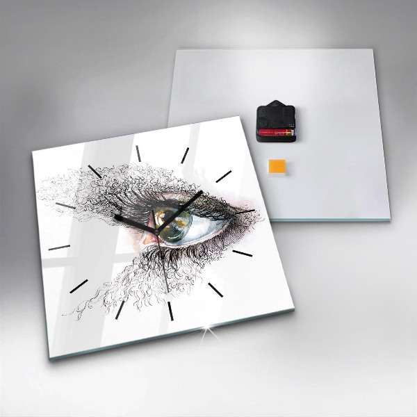 Horloge murale carrée 'Dessin d''un œil humain'