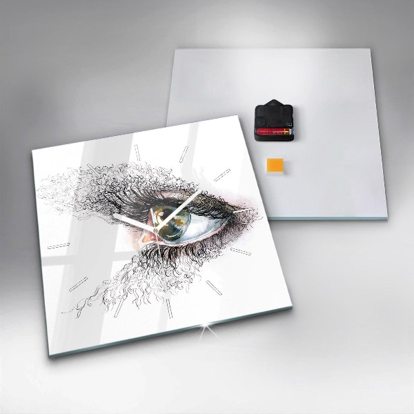 Horloge murale carrée 'Dessin d''un œil humain'