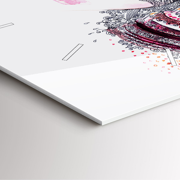 Horloge murale carrée Douce femme avec un gâteau