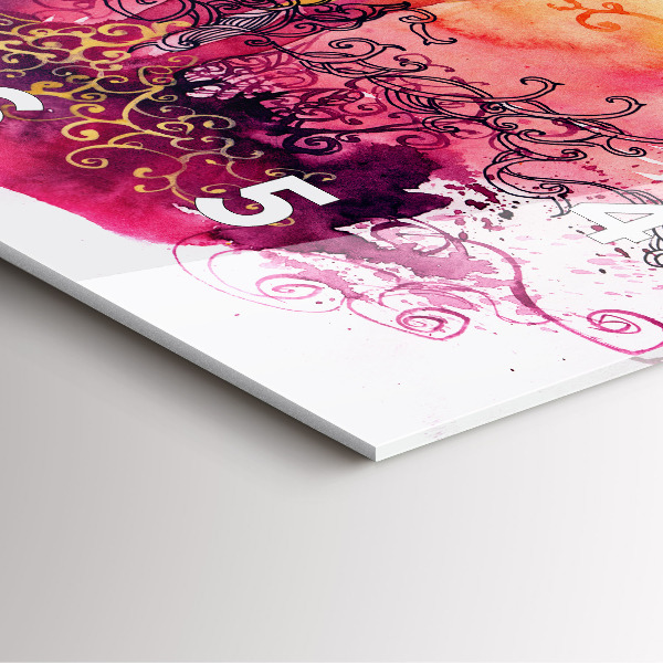 Horloge murale carrée 'Couple amoureux à l''aquarelle'