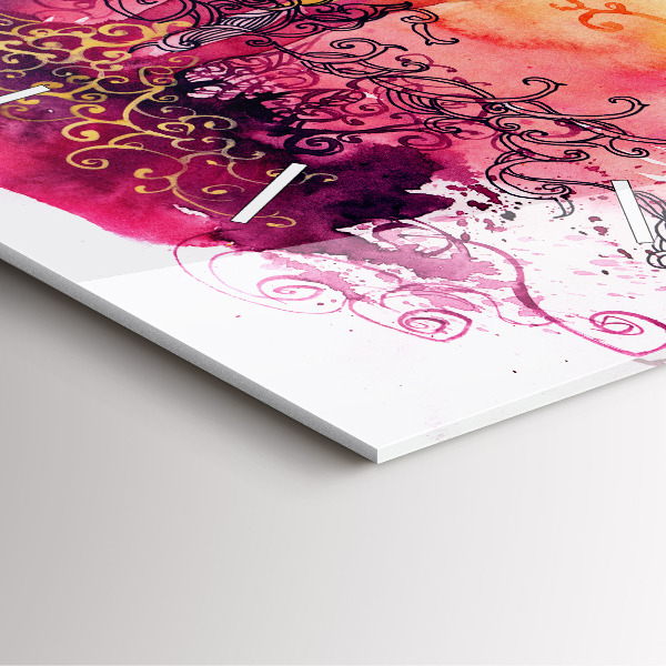 Horloge murale carrée 'Couple amoureux à l''aquarelle'