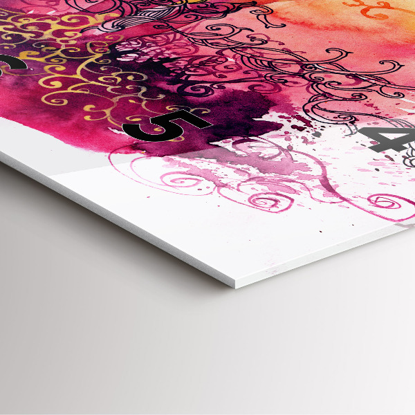 Horloge murale carrée 'Couple amoureux à l''aquarelle'