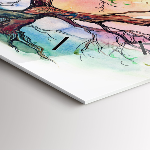 Horloge murale carrée 'L''arbre au cœur de la nature'