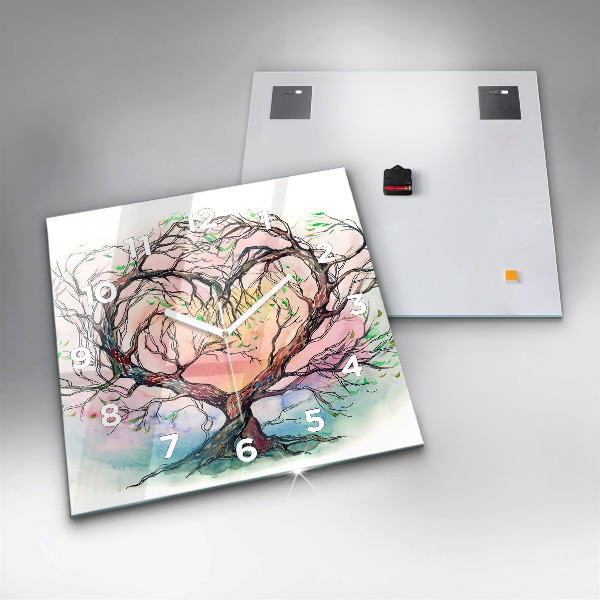 Horloge murale carrée 'L''arbre au cœur de la nature'