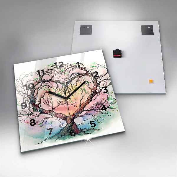 Horloge murale carrée 'L''arbre au cœur de la nature'