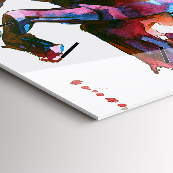 Horloge murale carrée Un cheval en fuite