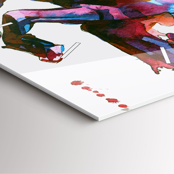 Horloge murale carrée Un cheval en fuite