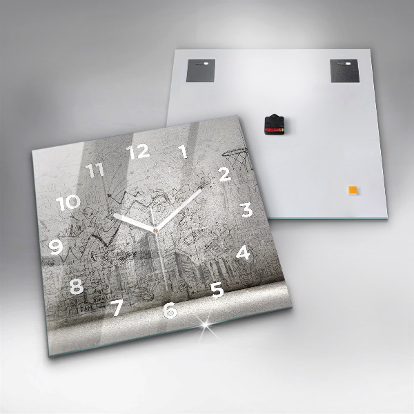 Horloge murale carrée Croquis de la ville