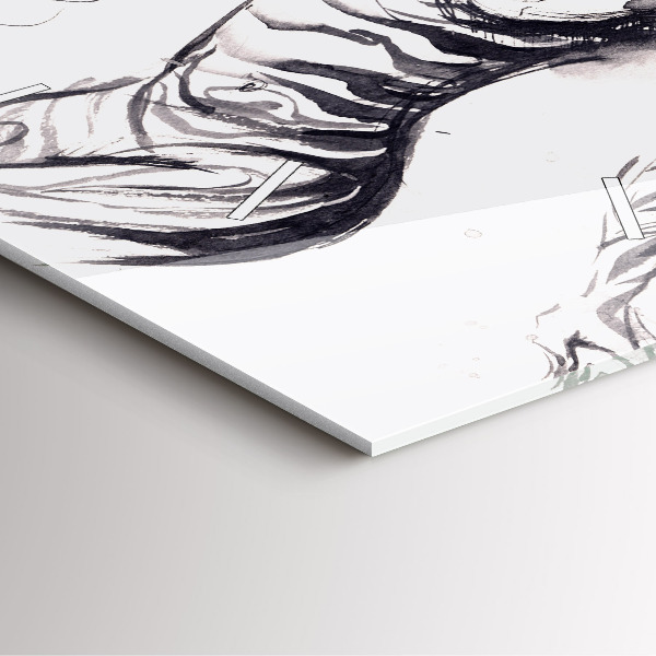 Horloge murale carrée Femme et zèbres