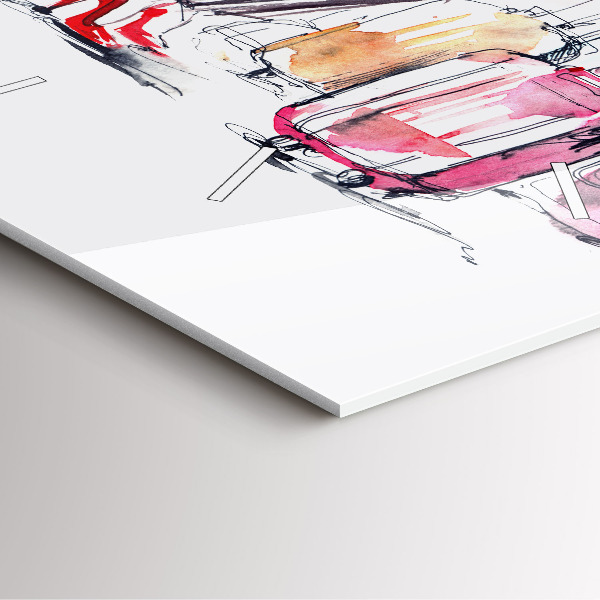 Horloge murale carrée Femme avec des valises