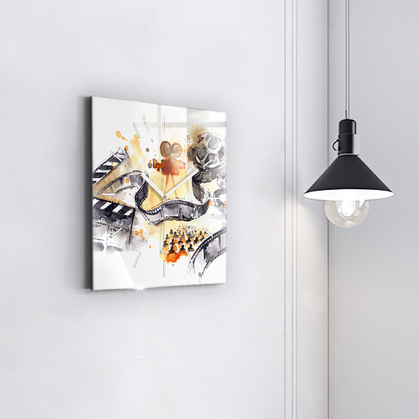 Horloge murale carrée caméra de cinématographie