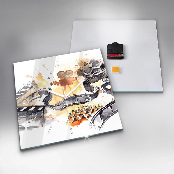 Horloge murale carrée caméra de cinématographie