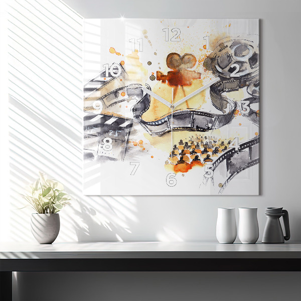 Horloge murale carrée caméra de cinématographie