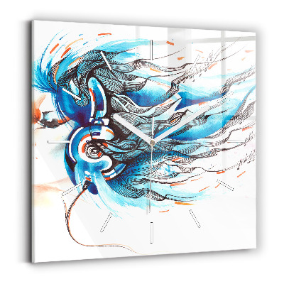 Horloge murale carrée 'Illustration d''un combiné'