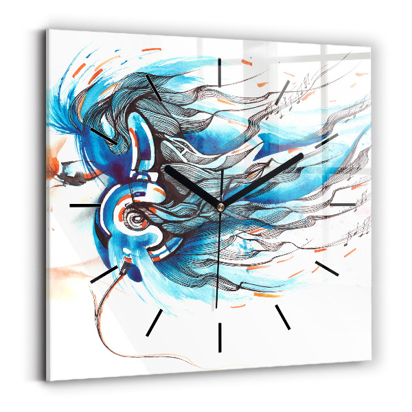 Horloge murale carrée 'Illustration d''un combiné'