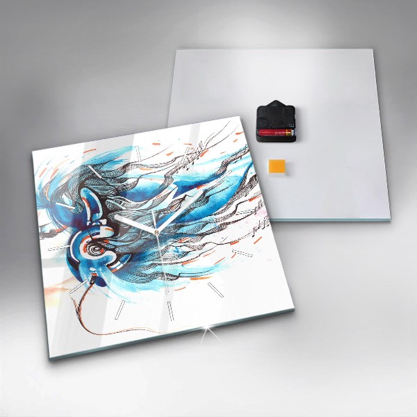 Horloge murale carrée 'Illustration d''un combiné'