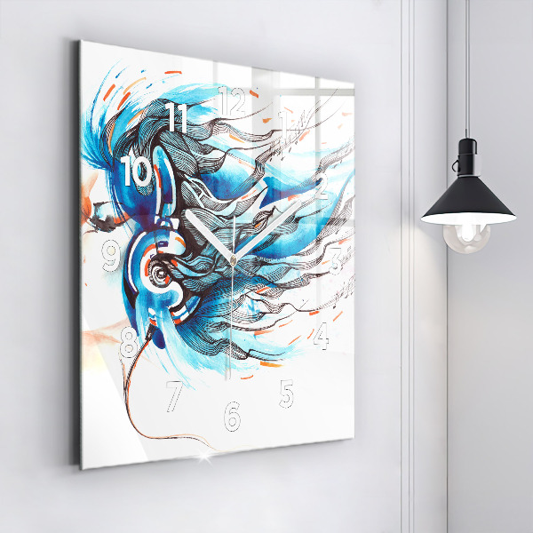 Horloge murale carrée 'Illustration d''un combiné'