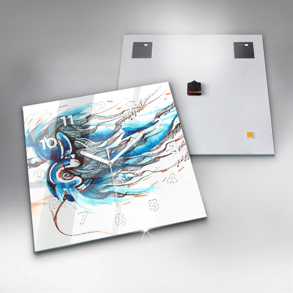 Horloge murale carrée 'Illustration d''un combiné'