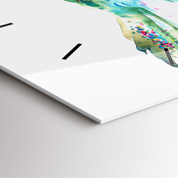 Horloge murale carrée 'Abstraction d''oiseau et de printemps'