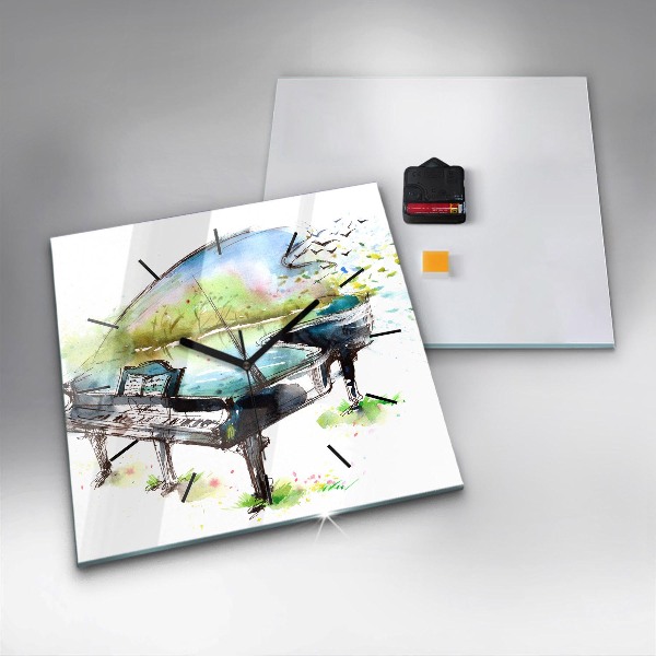 Horloge murale carrée Illustration 4 Saisons