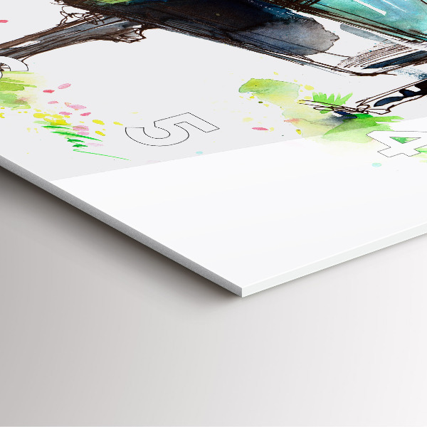 Horloge murale carrée Illustration 4 Saisons