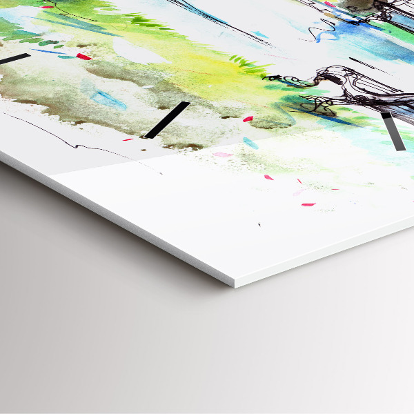 Horloge murale carrée Printemps pittoresque