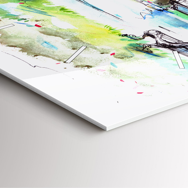 Horloge murale carrée Printemps pittoresque