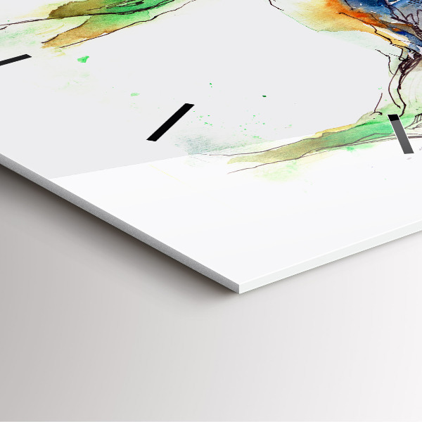 Horloge murale carrée 'Paysage d''élans et de montagnes'