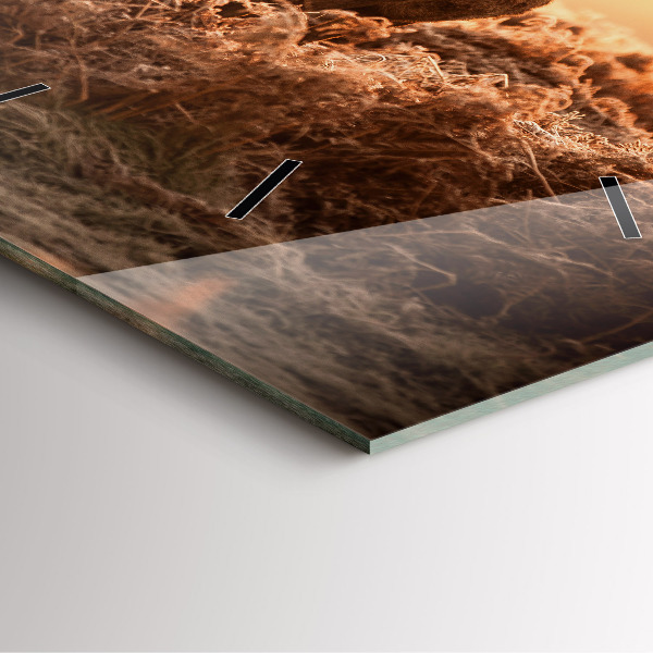 Horloge murale carrée Cerf au lever du soleil