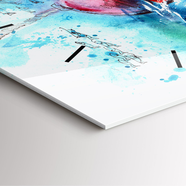 Horloge murale carrée Mouette peinte