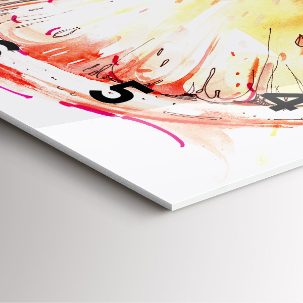 Horloge murale carrée Peint en orange