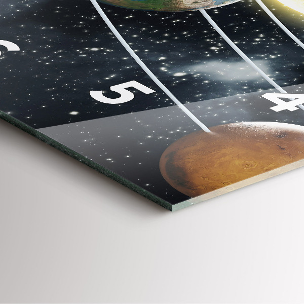 Horloge murale carrée Le système solaire