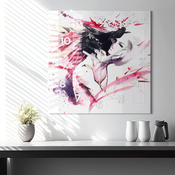 Horloge murale carrée 'L''abstraction des amoureux'