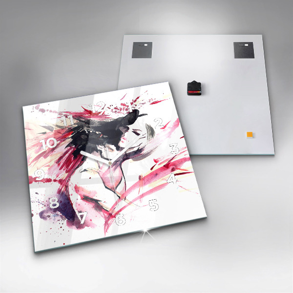 Horloge murale carrée 'L''abstraction des amoureux'