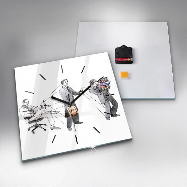 Horloge murale carrée Les marionnettes