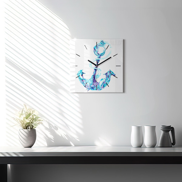 Horloge murale carrée ancre flottante