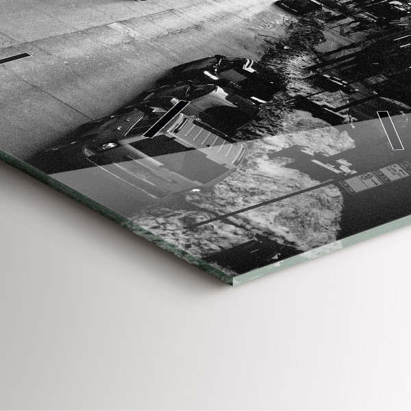 Horloge murale carrée Les rues de la ville de Chicago