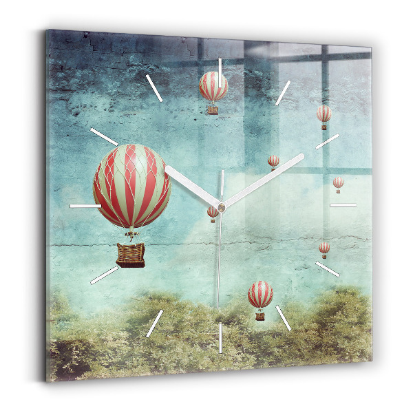 Horloge murale carrée Ballons peints