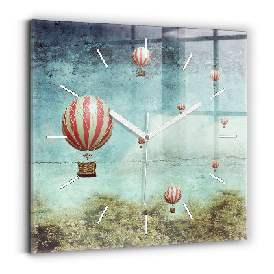 Horloge murale carrée Ballons peints