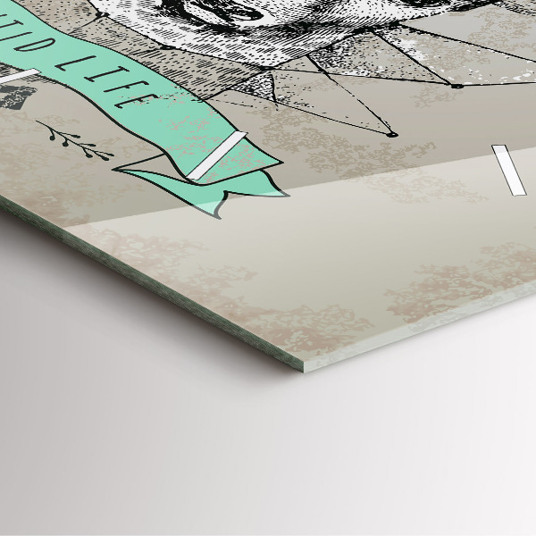 Horloge murale carrée Tête de cerf