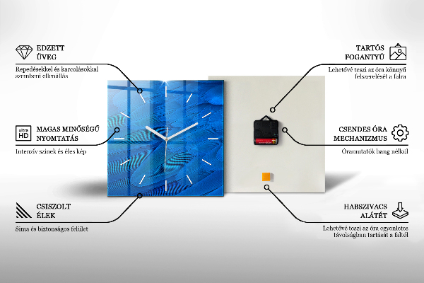 Horloge murale carrée Peinture abstraite
